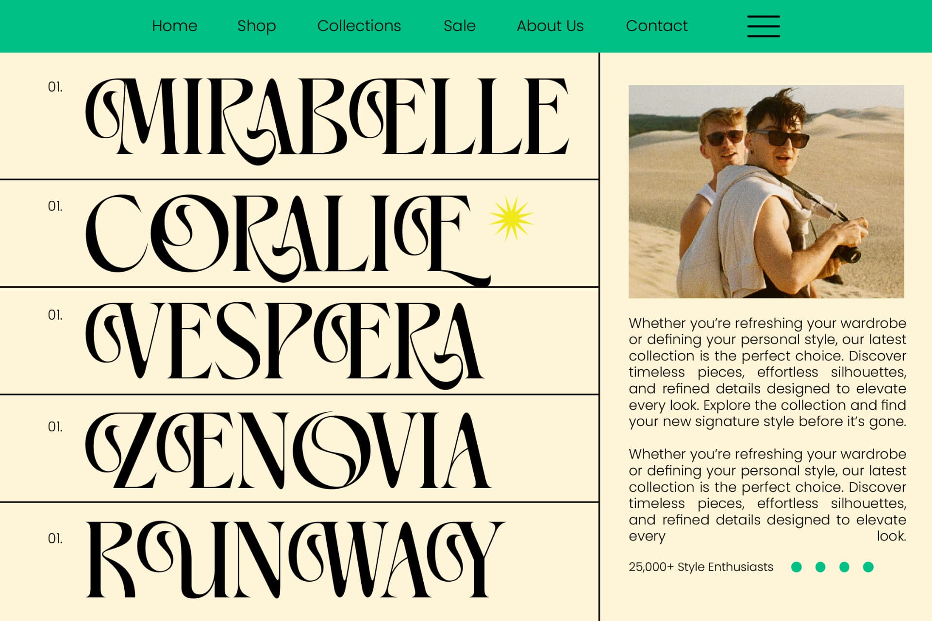 Preview 8 for Framegrid Midnight – Serif Display