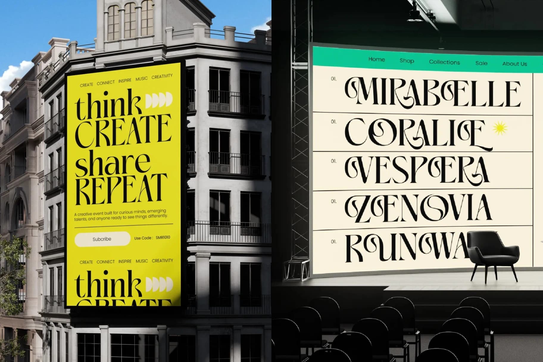 Preview 2 for Framegrid Midnight – Serif Display