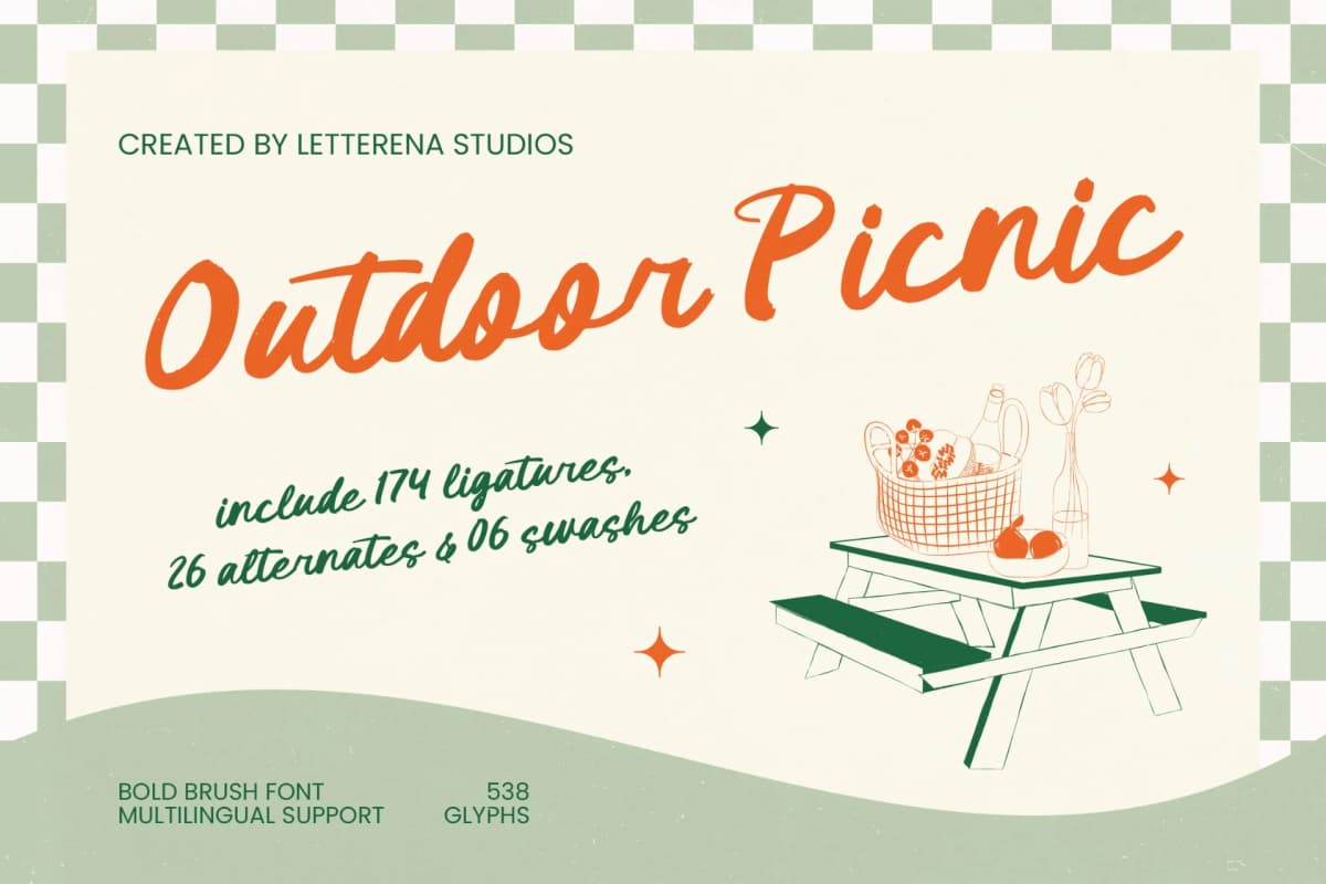 Preview of Outdoor Picnic - Bold Brush Font font