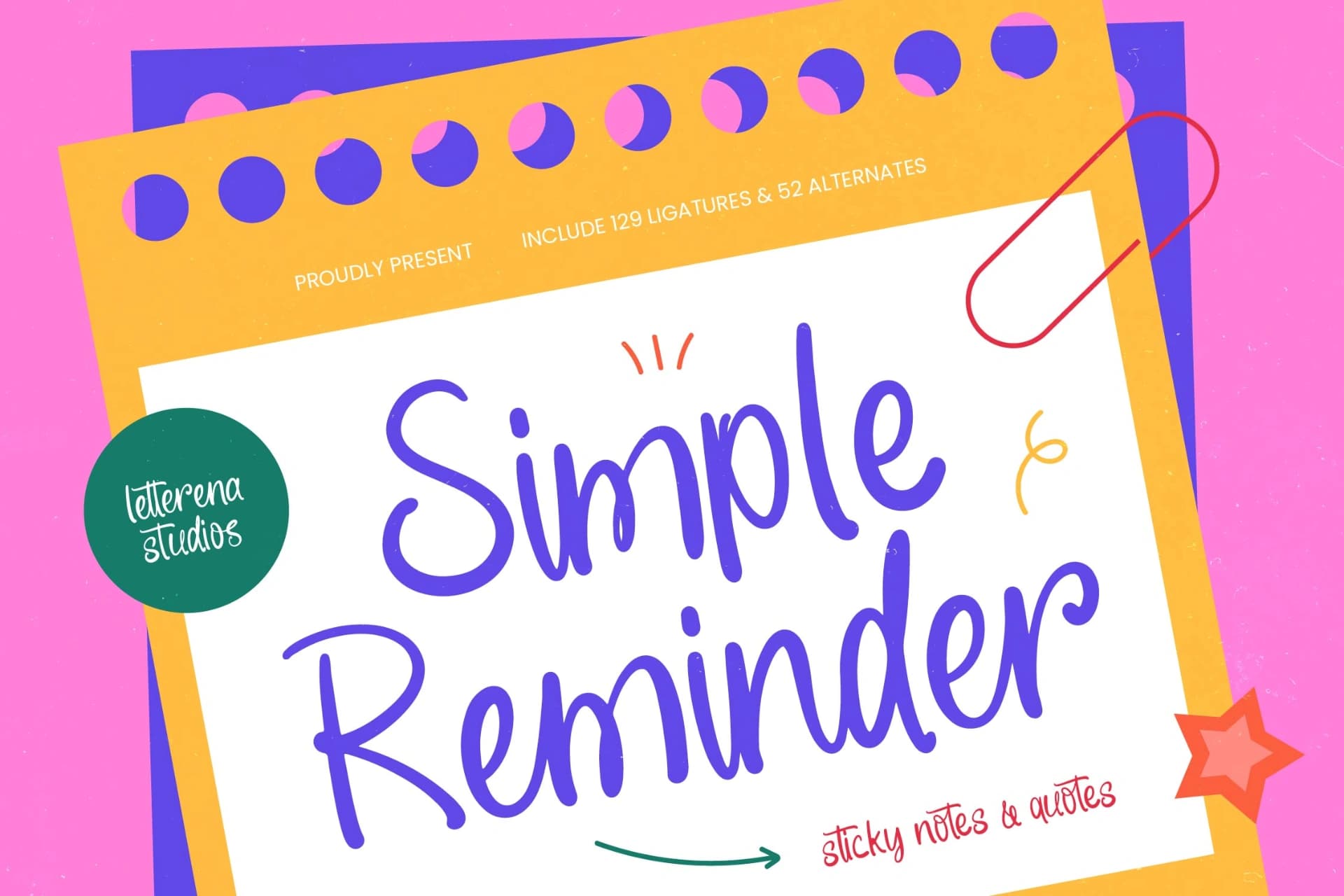 Preview of Simple Reminder - Sticky Notes & Quotes font