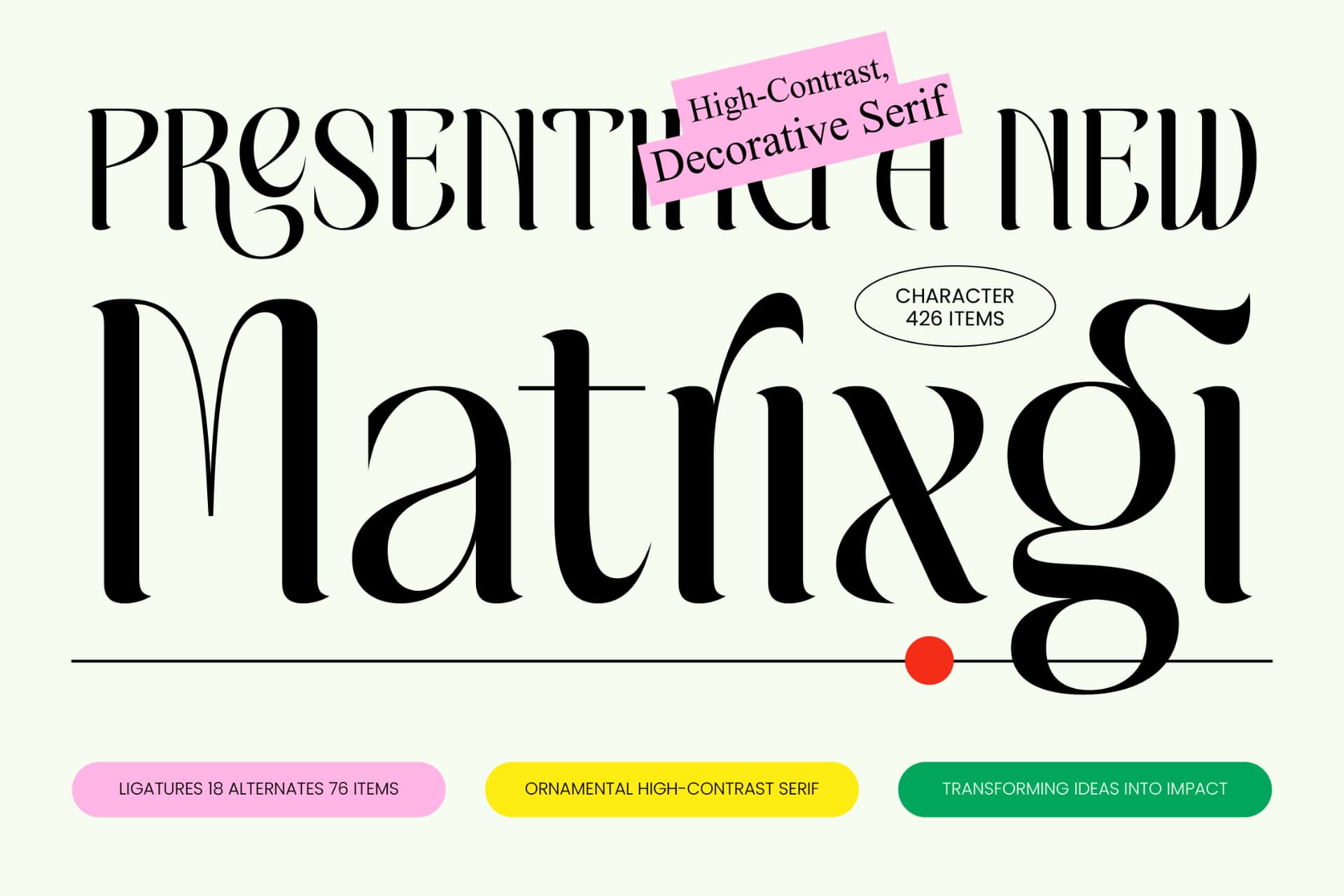 Preview 1 for Matrixgi – High-Contrast Decorative Serif