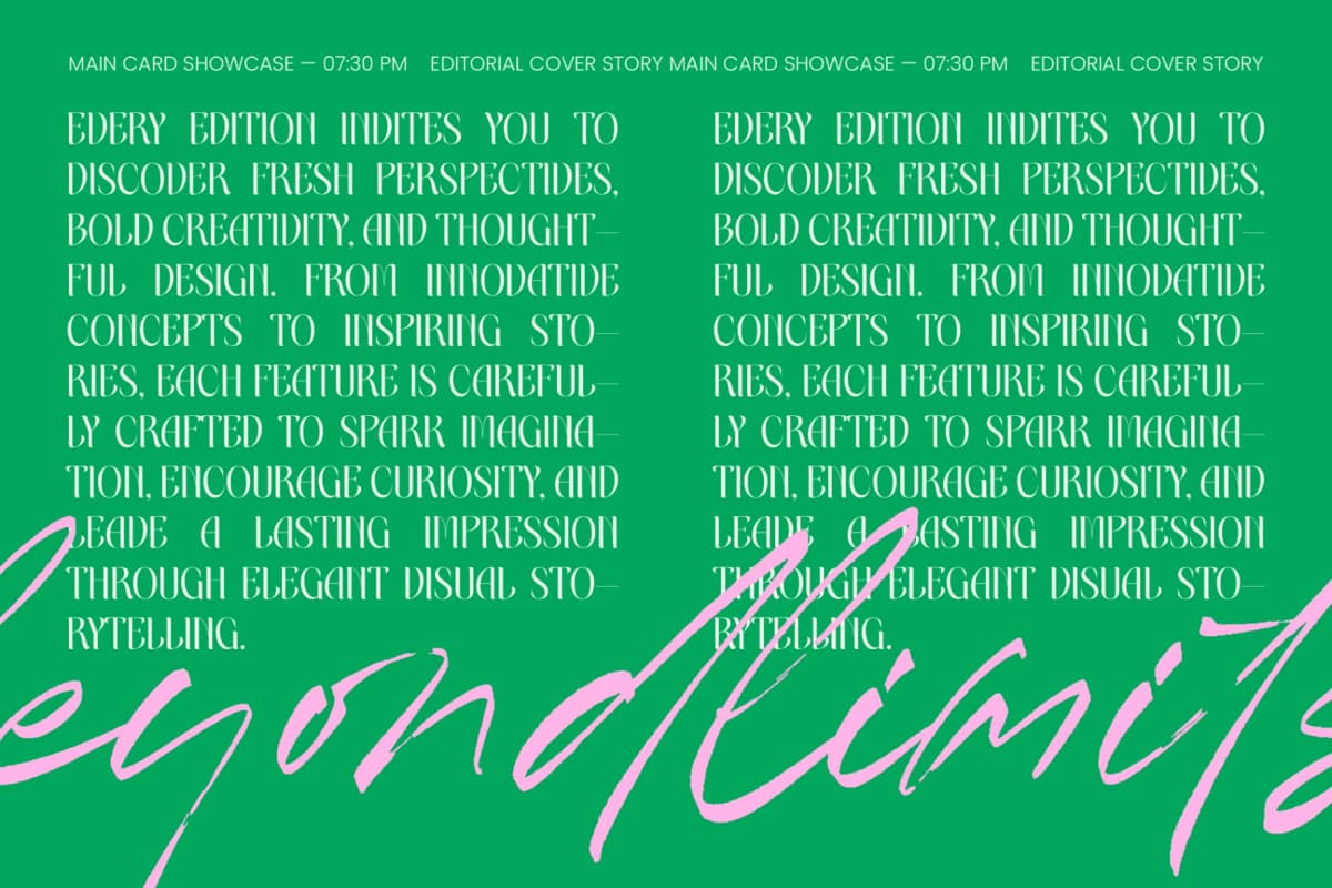 Preview 2 for Matrixgi – High-Contrast Decorative Serif