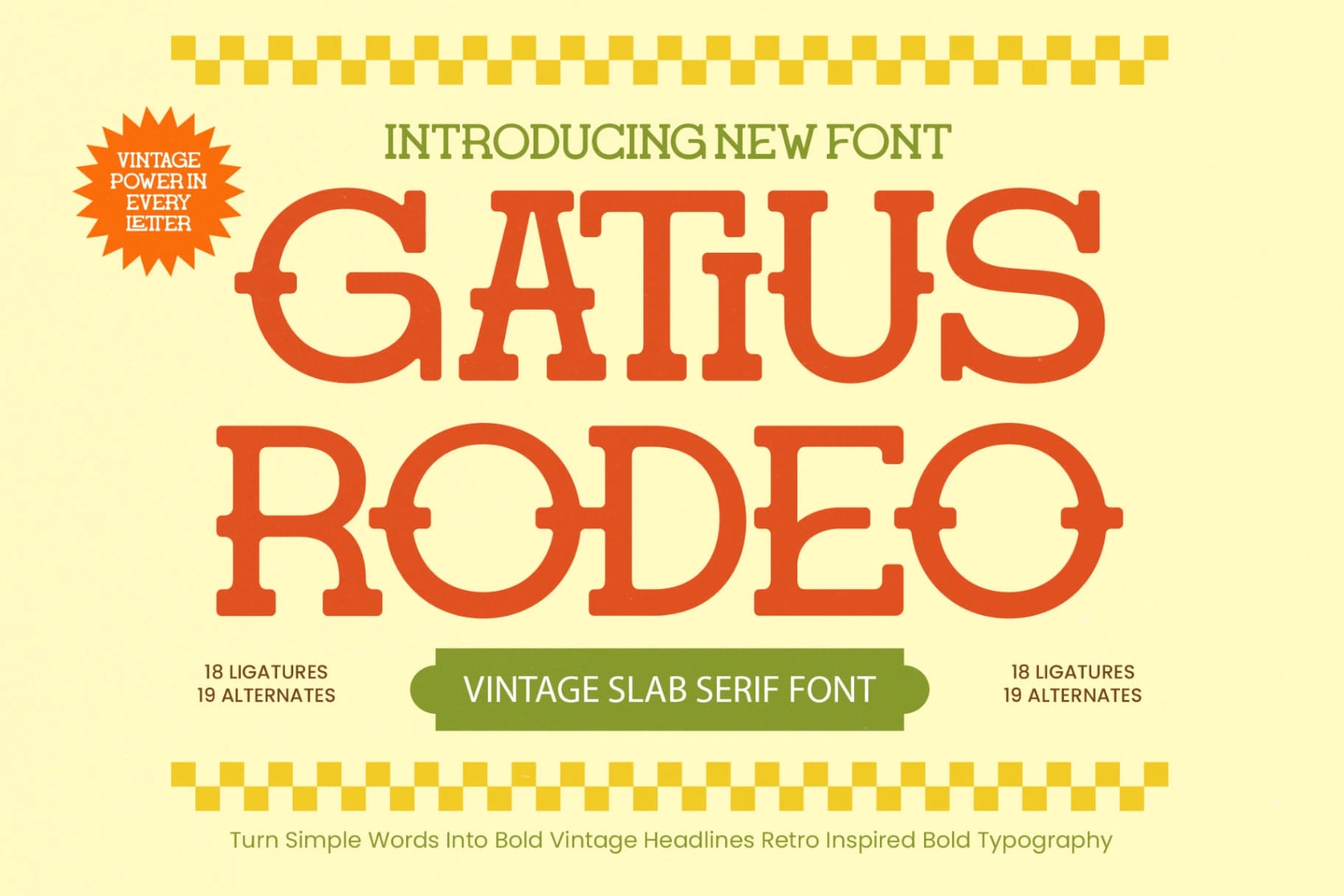 Gatius Rodeo - Vintage Slab Serif Font Font | Timeless Type